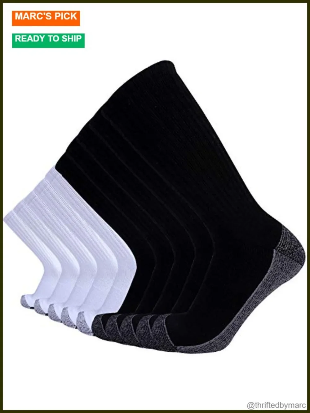 10 Pack Unisex Cotton Moisture Wicking Cushion Crew Socks